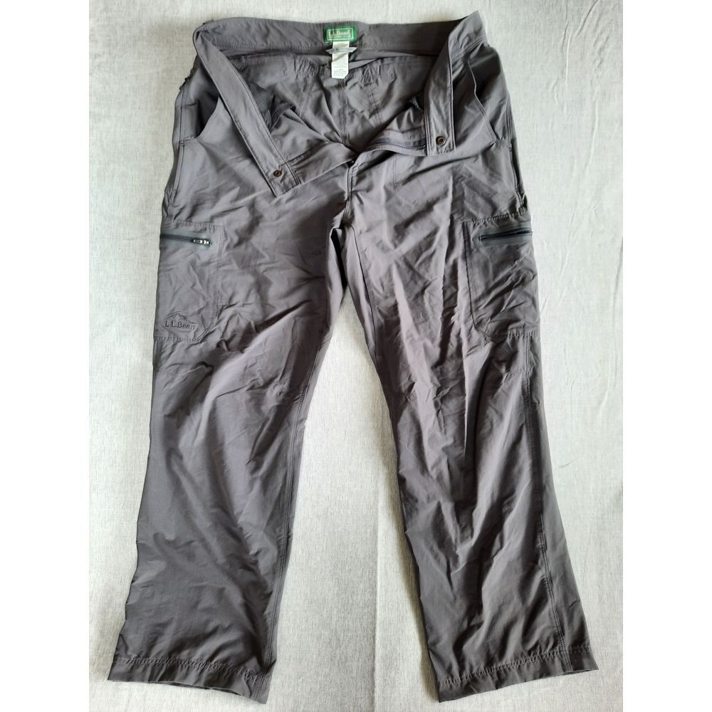 L.L.Bean Women 35W Camp‎ Outdoor Utility Gray Flare Cargo Pants